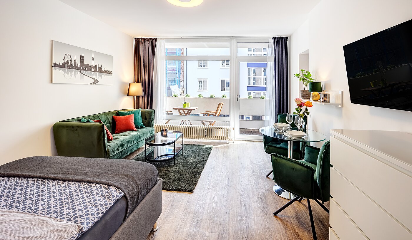 Płaski z 1 Pokój | München-Ludwigsvorstadt | 70176 | Heller Wohn-Schlafraum...