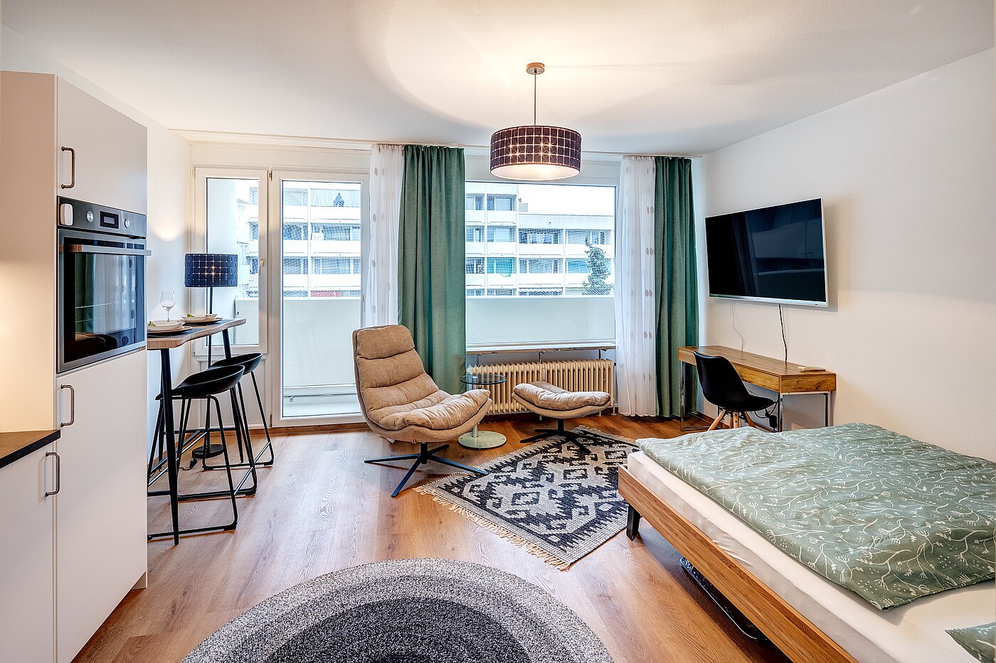 Apartment z 1 Pokój | München-Pasing | 70302 | Wohn- und Schlafbereich