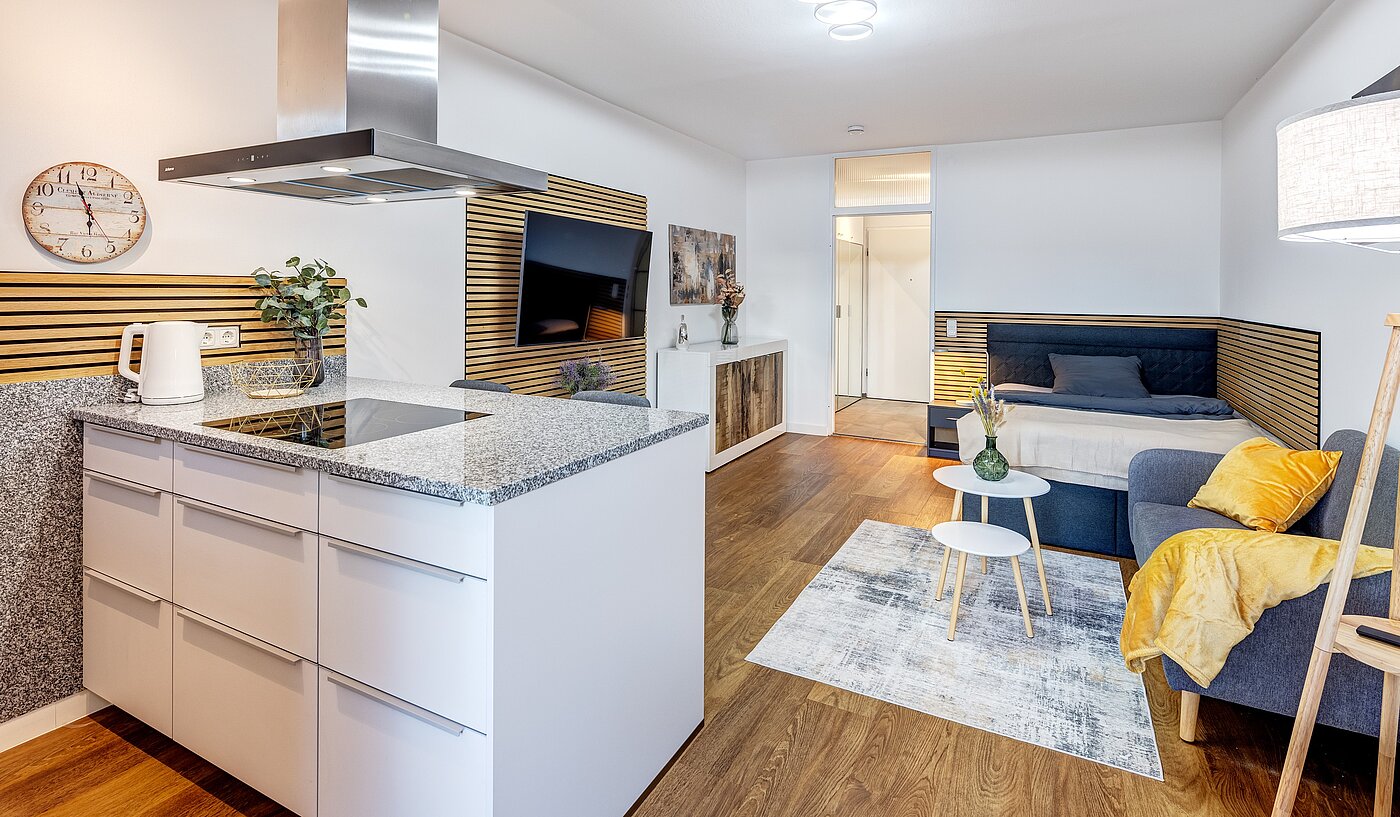 Apartment with 1 room | München-Milbertshofen | 70183 | Küche mit Kochinsel....