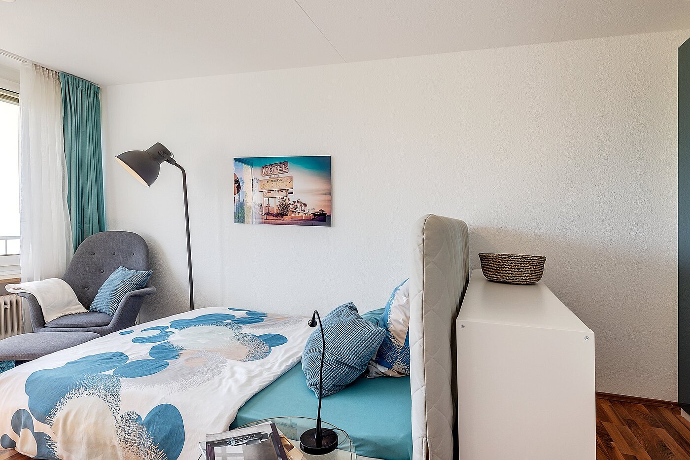 Flad med 1 Værelse | München-Oberföhring | 2104ML2 | Das Bett als Raumtrenner