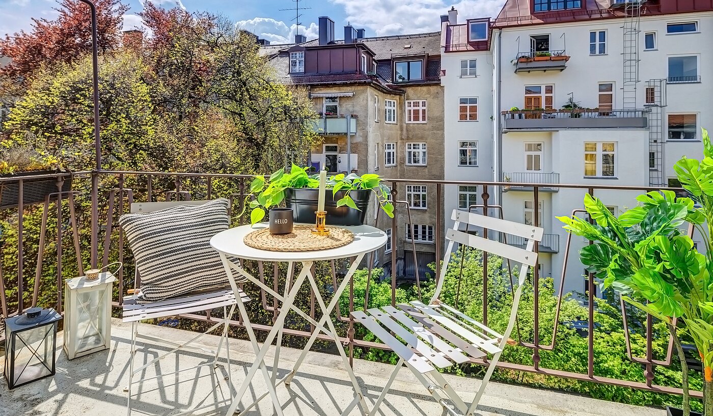 Platt med 1.5 Rum | München-Schwabing | 70014 | Sonniger Balkon
