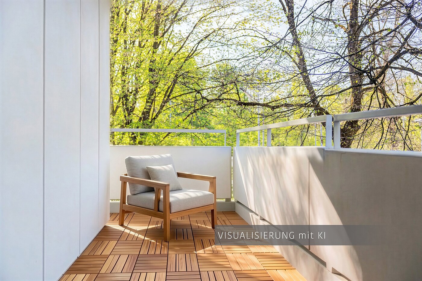 Плосък с 3.5 Стаи | München-Bogenhausen | 703052 | Sonniger Westbalkon ( Visualisierung mit KI )