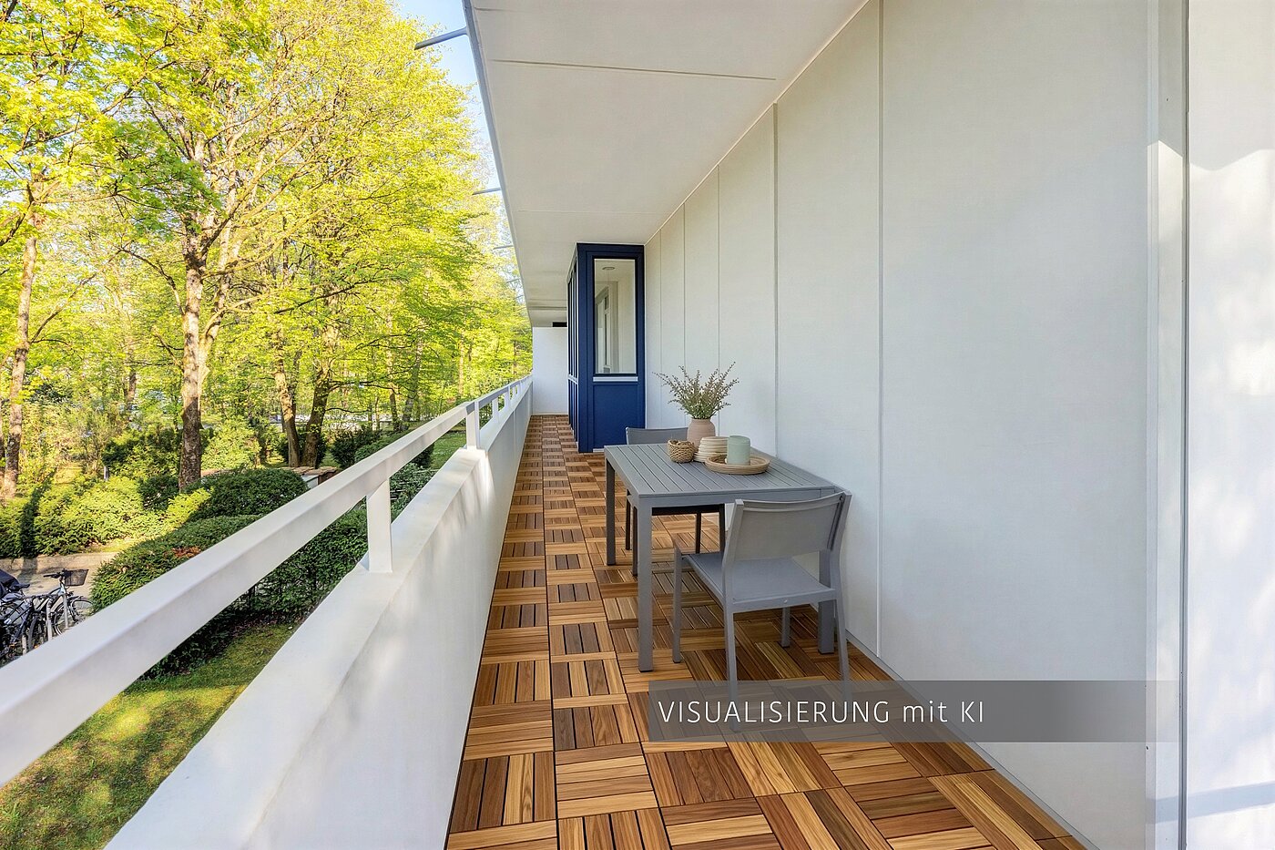 Плосък с 3.5 Стаи | München-Bogenhausen | 703052 | Schattiger Nordbalkon ( Visualisierung mit KI )