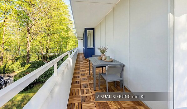 Επίπεδη με 3.5 Δωμάτια | München-Bogenhausen | 703052 | Schattiger Nordbalkon ( Visualisierung mit KI )