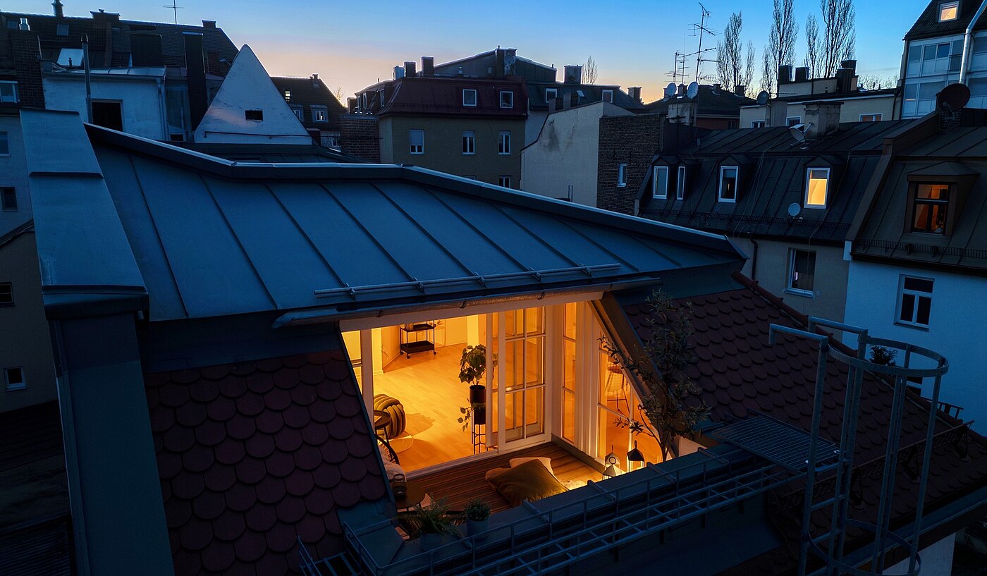 다락방 평면 와 함께 1 방 | München-Sendling | 700402 | Dämmerungs-Stimmung