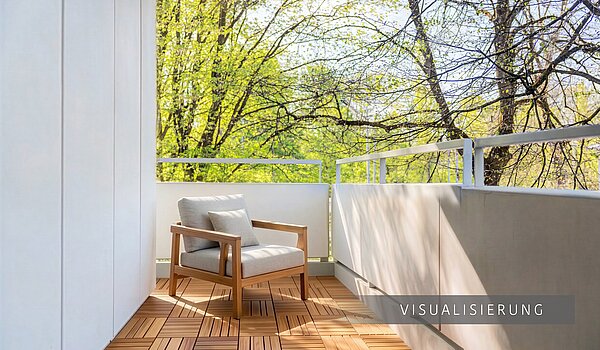 apartamento em prédio com 3.5 Zimmern | München-Bogenhausen | 703052 | Sonniger Westbalkon (Visualisierung)