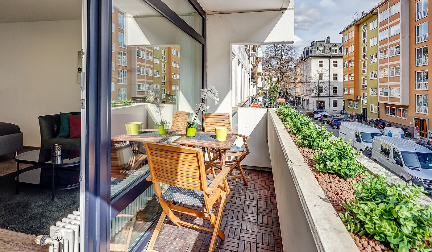 Płaski z 1 Pokój | München-Ludwigsvorstadt | 70176 | Balkon mit Südost Ausrichtung
