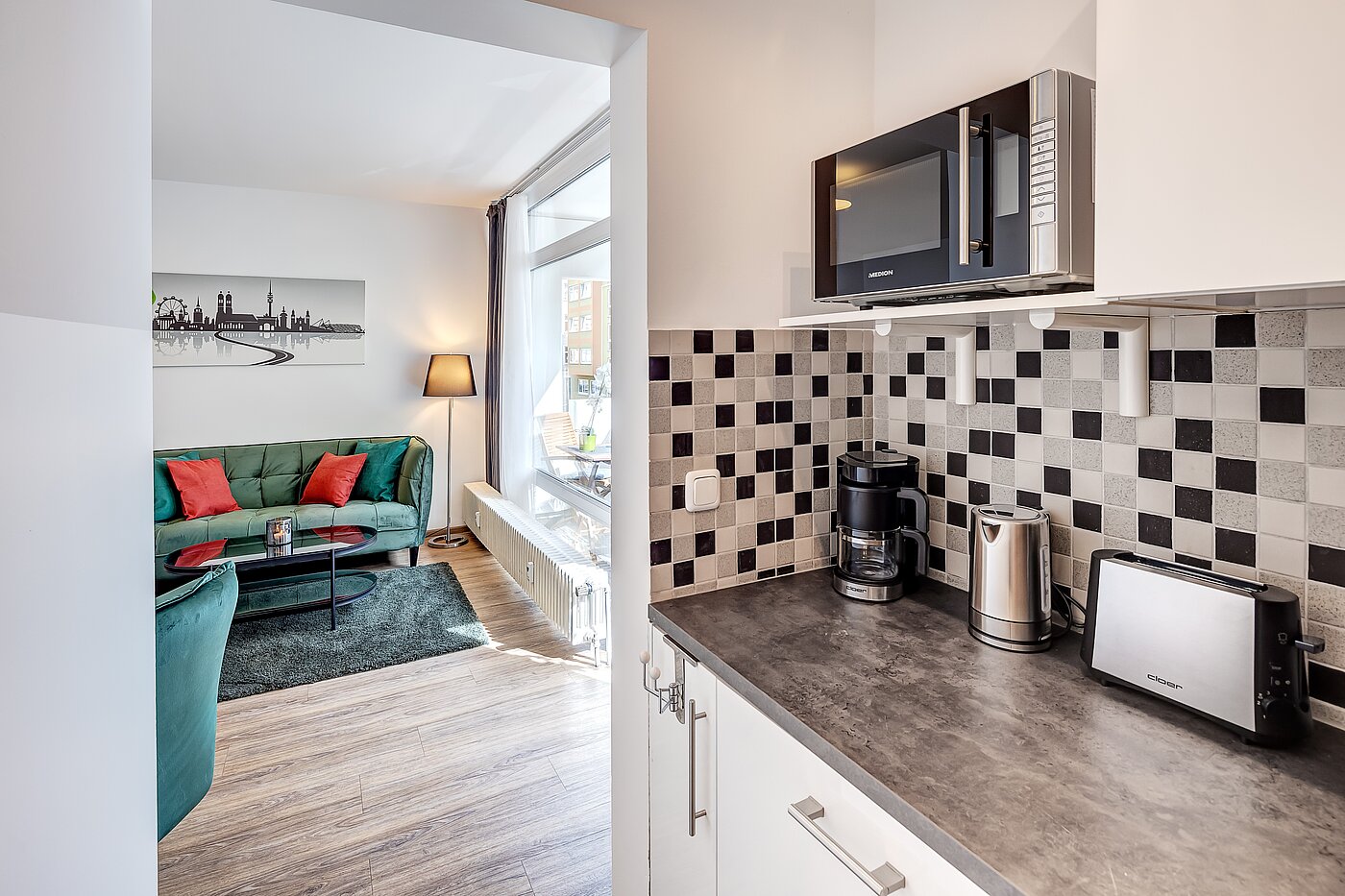 Επίπεδη με 1 Δωμάτιο | München-Ludwigsvorstadt | 70176 | ...mit allen Elektrogeräten