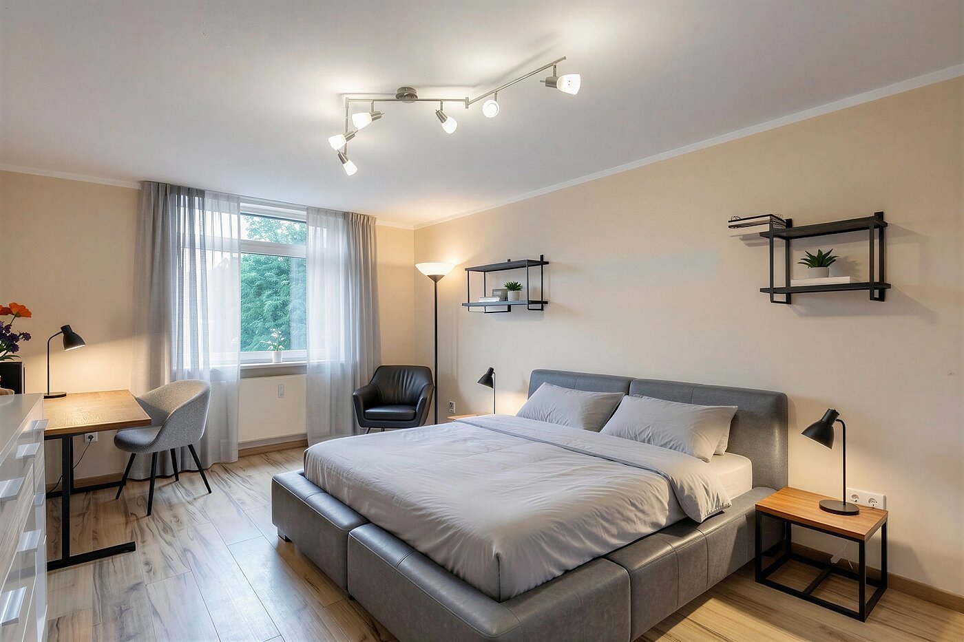 Επίπεδη με 4 Δωμάτια | München-Aubing | 70276 | KI-generiertes Möblierungsbeispiel