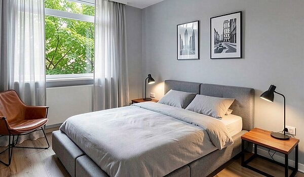 Düz ile 4 Odalar | München-Aubing | 70276 | KI-generiertes Möblierungsbeispiel