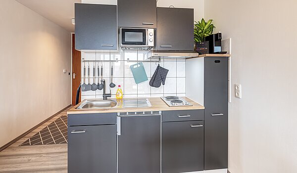 Επίπεδη με 1 Δωμάτιο | München-Haidhausen | 70482 | Graue Küche