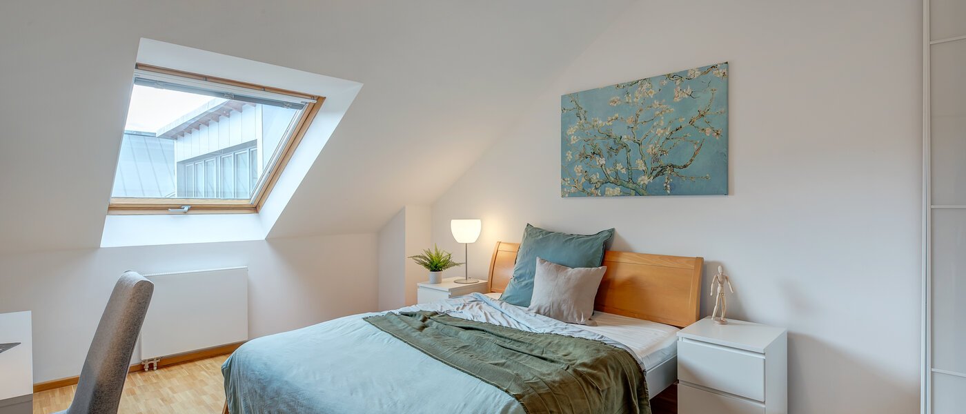 Апартамент с покривна тераса München Maxvorstadt - Museumsviertel 01 Първа спалня 1