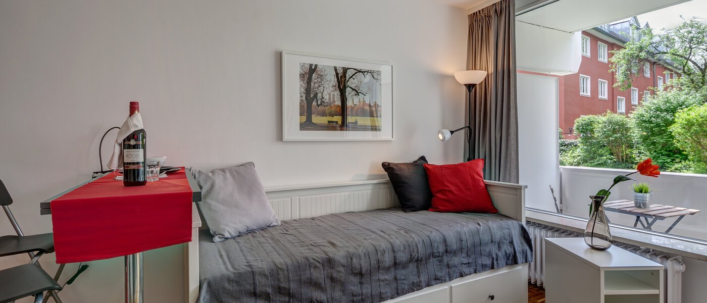 Плоский München Schwabing-Nord (zw. Leopoldstraße & Englischen Garten) 01 Спальна зона 10010