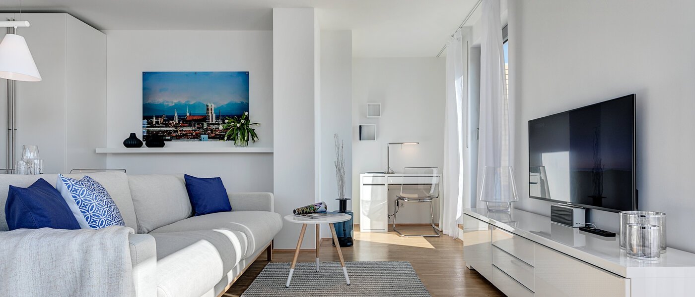 Апартамент с покривна тераса München Ramersdorf 03 Living 10340