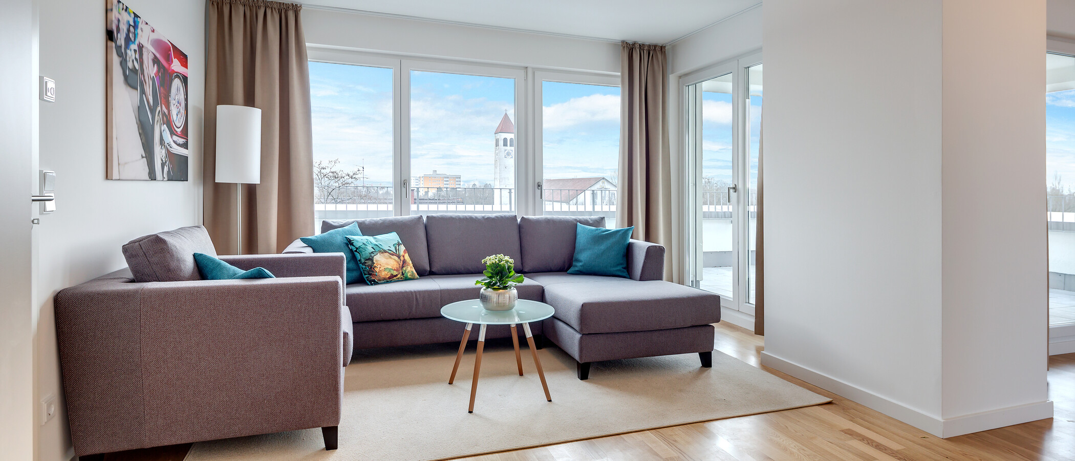 Podkrovní byt München Am Hart 01 Living 10425