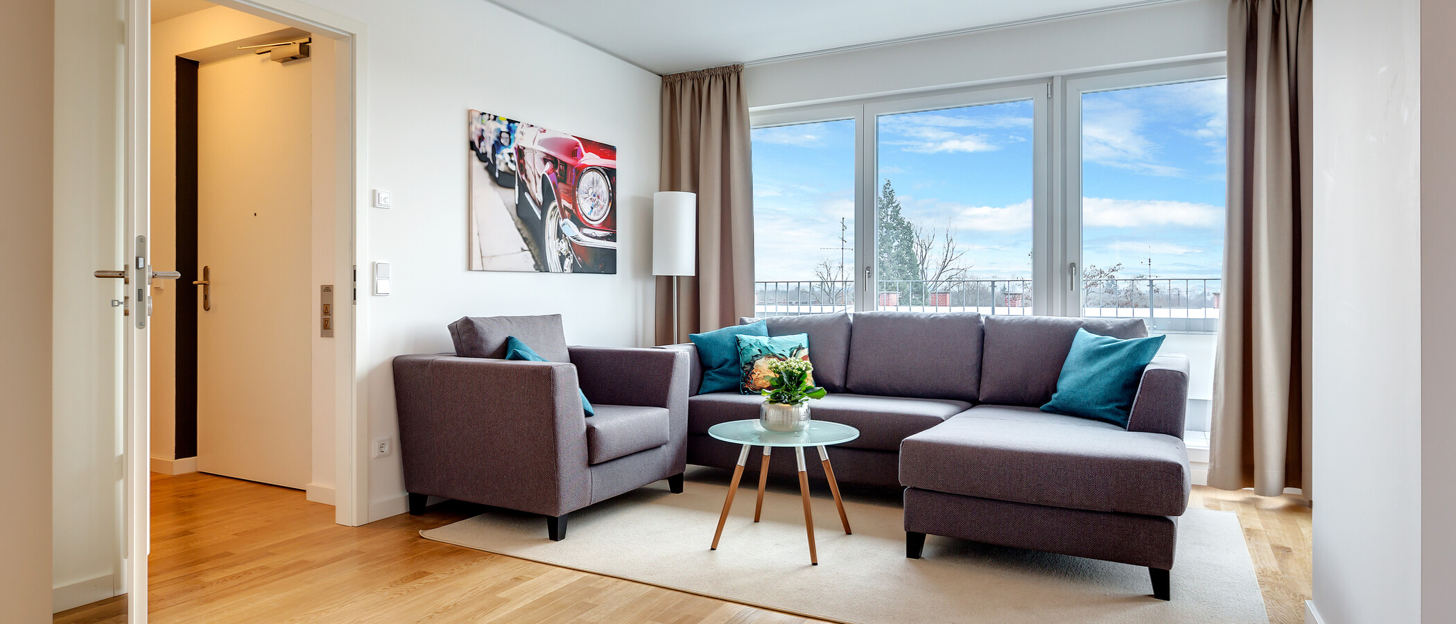 Podkrovní byt München Am Hart 02 Living 10425