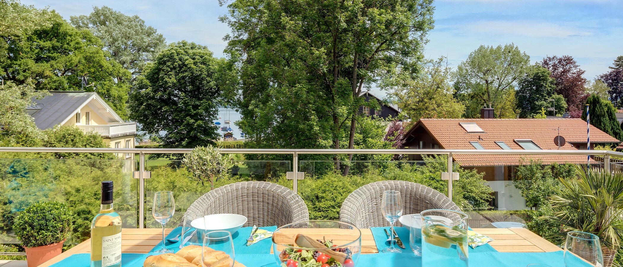 Maisonette galéria lakás Tutzing 04 Terasz 10604
