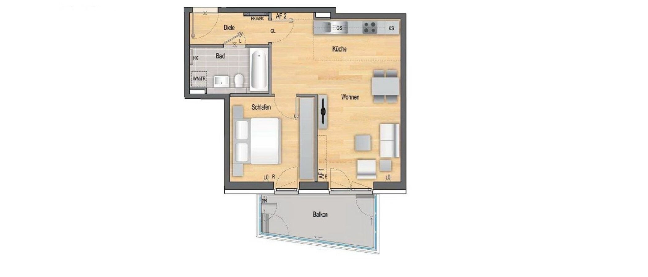 Flat München Au-Haidhausen 01 Planløsning 10648
