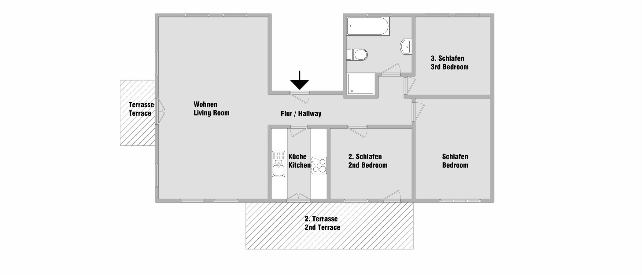 Çatı teraslı daire München Bogenhausen 01 Kat planı 10781