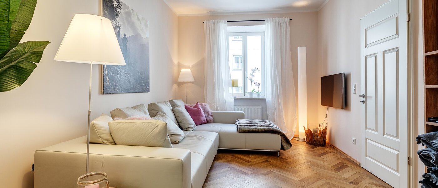 Плоский München Glockenbachviertel 01 Вітальня 11255