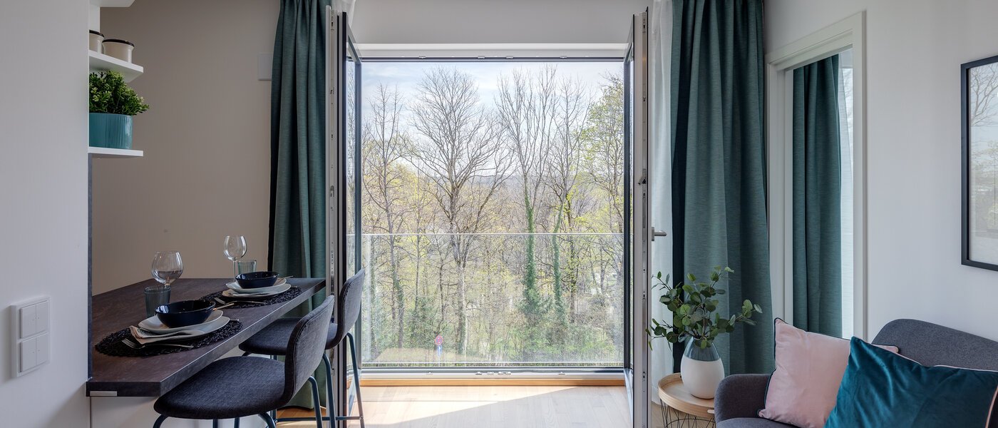 플랫 München Obersendling 04 거실 공간 11350