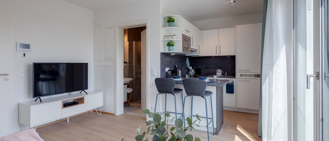 플랫 München Obersendling 05 거실 공간 11350