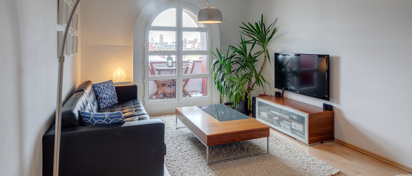Tetőtéri lakás München Schwanthalerhöhe 02 Nappali 11426