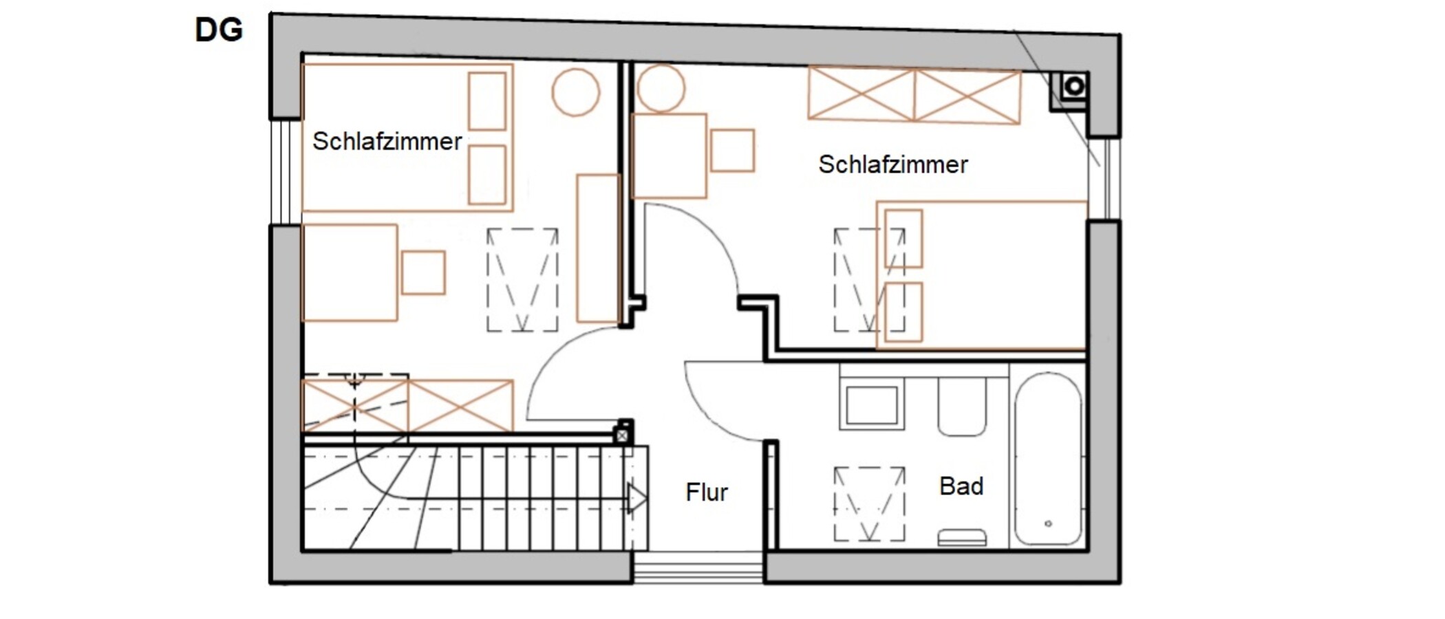 Maisonette-lejlighed München Westend 02 Grundplan 11814