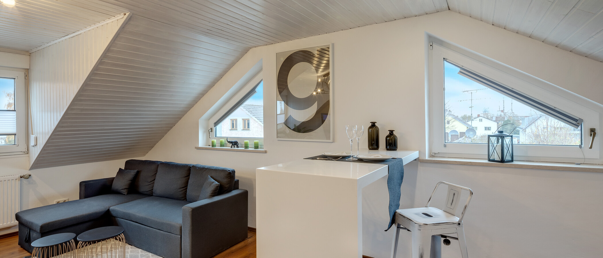 Loftsleilighet München Lerchenau 01 Stue og oppholdsrom 11948