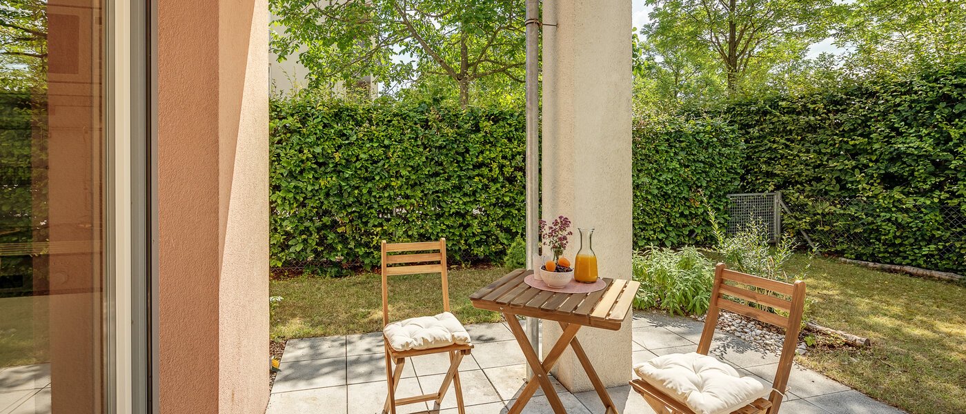 Tuin appartement München Messestadt Riem 01 Terras 12287