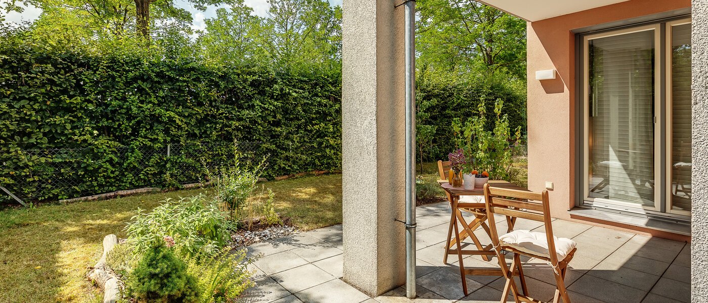 Tuin appartement München Messestadt Riem 02 Terras 12287