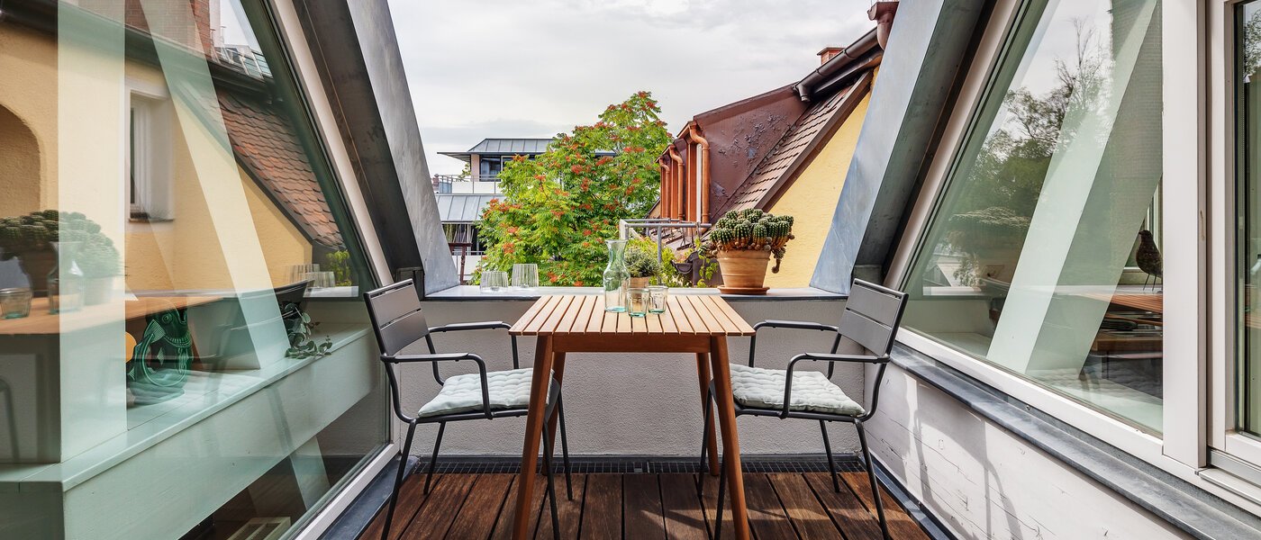 Apartamento maisonette München Maxvorstadt 01 Terraço no telhado 12304