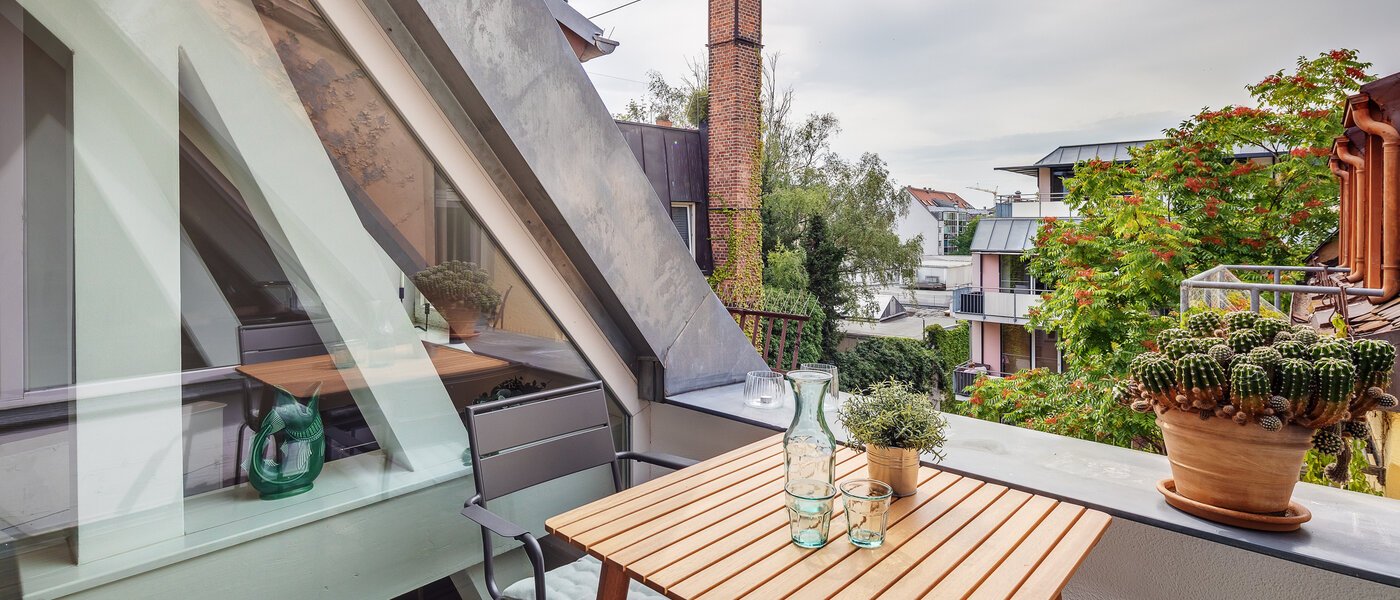 Apartamento maisonette München Maxvorstadt 02 Terraço no telhado 12304