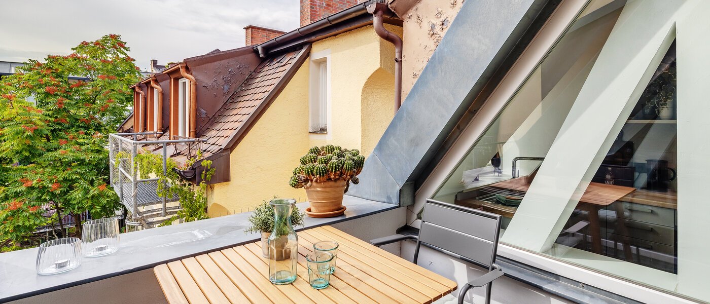 Apartamento maisonette München Maxvorstadt 03 Terraço no telhado 12304