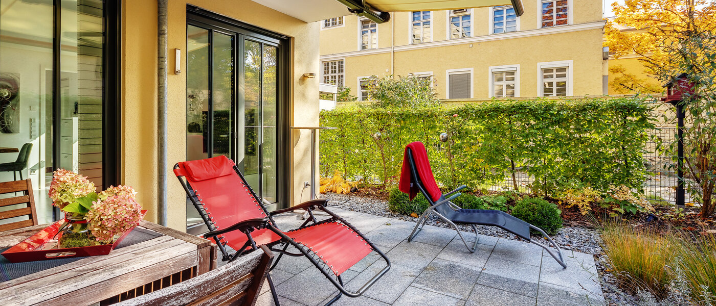 Tuin appartement München Schwabing (rechts der Leopoldstraße) 03 Terras 12380