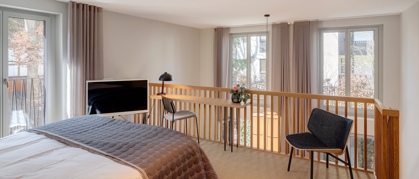 Maisonette galéria lakás München Herzogpark 02 Alvóhely 12522