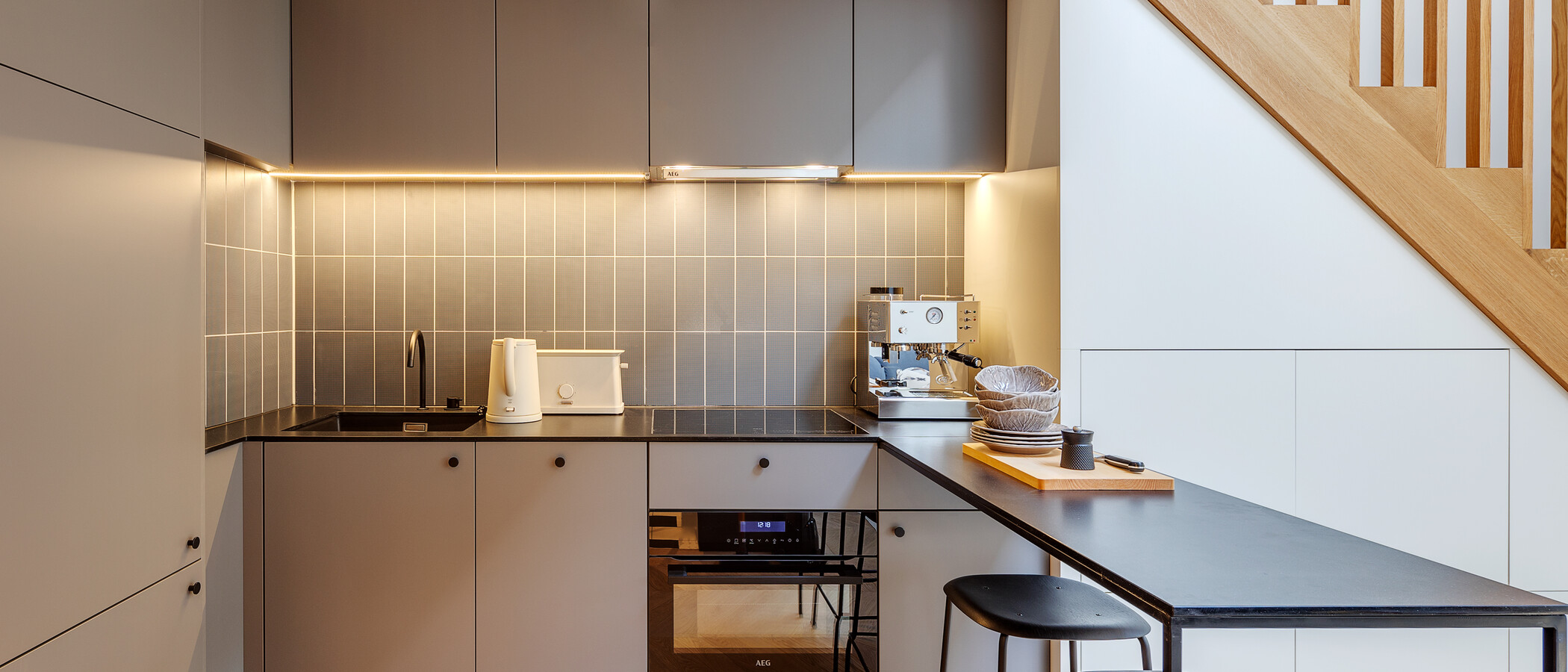 Maisonette galéria lakás München Herzogpark 01 Konyha 12527