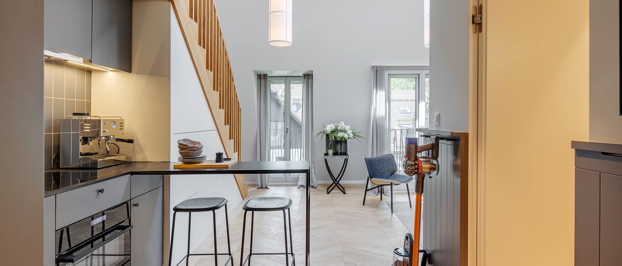 Maisonette galéria lakás München Herzogpark 03 Konyha 12527