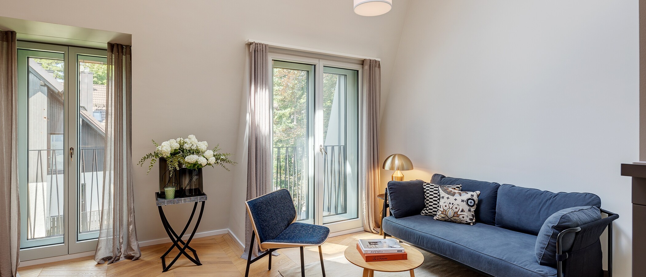 Maisonette galéria lakás München Herzogpark 02 Nappali 12527