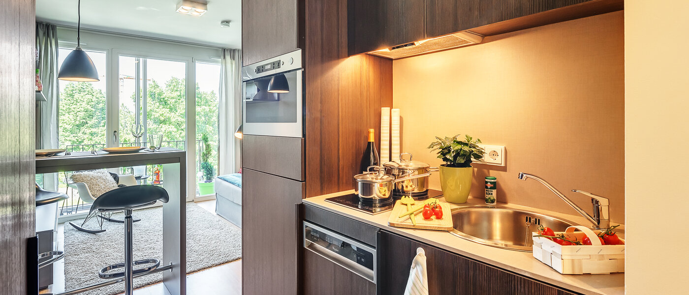 Плосък München Schwabing-West (rund um den Hohenzollernplatz) 02 Кухня 12583