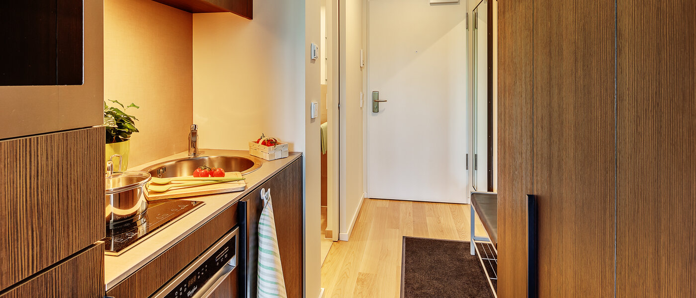 Плосък München Schwabing-West (rund um den Hohenzollernplatz) 03 Кухня 12583