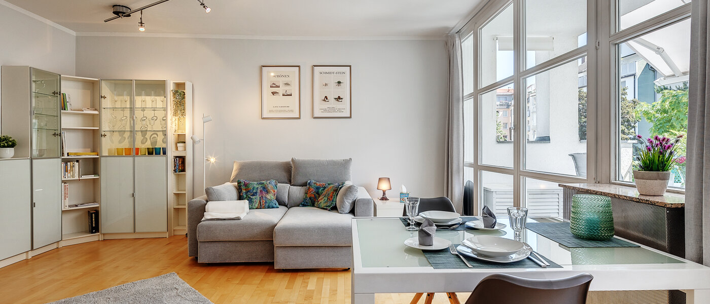 Dakterras appartement München Maxvorstadt 02 Leefruimte 12588