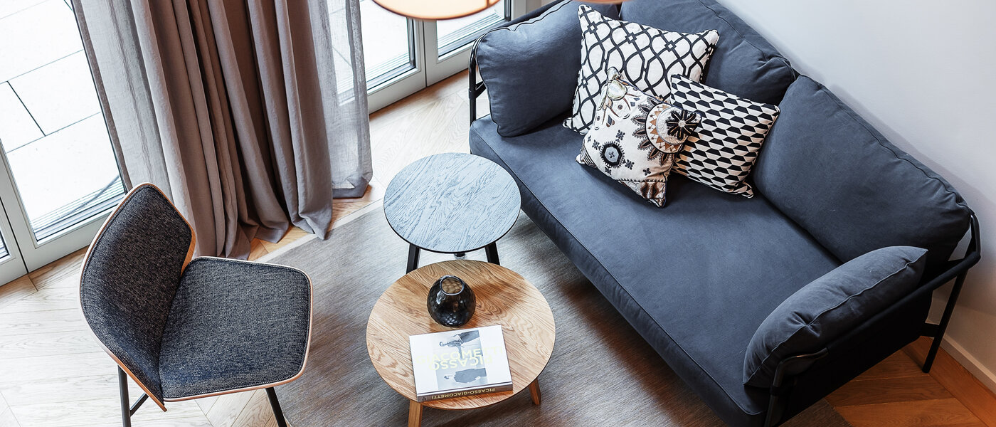 Maisonette-galleri-lejlighed München Herzogpark 05 Opholdsområde 12611