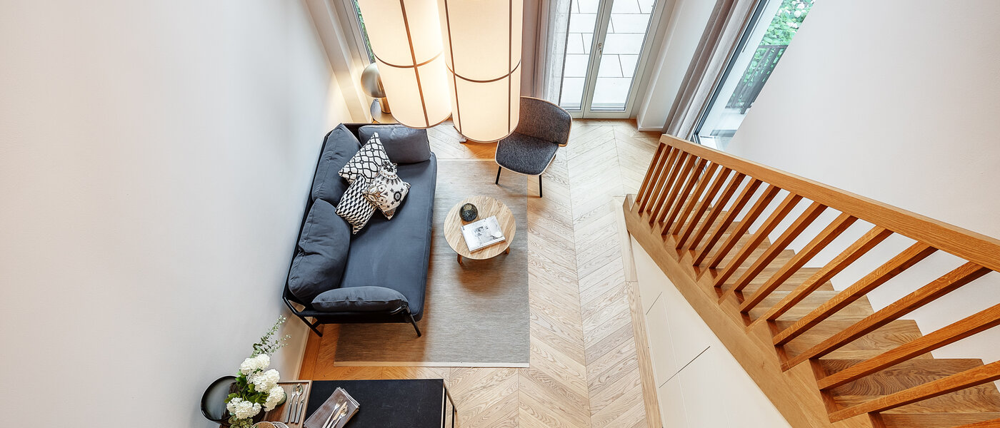 메조넷 갤러리 플랫 München Herzogpark 01 거실 공간 12618