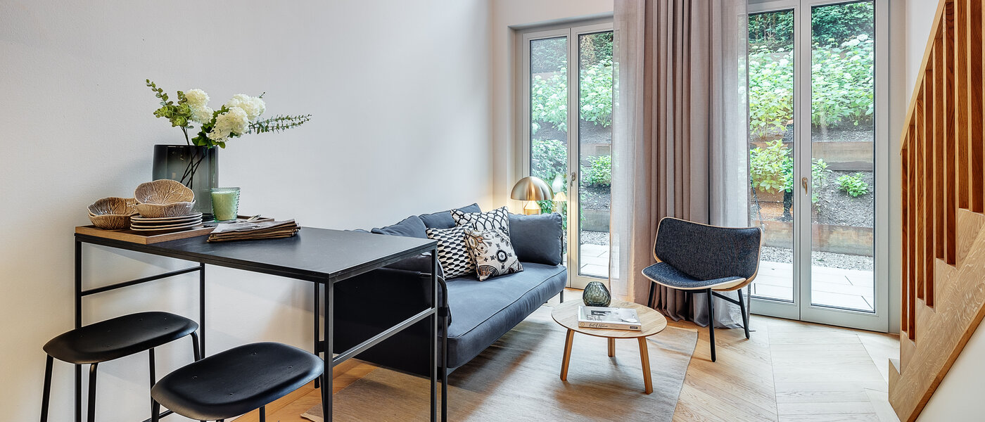 메조넷 갤러리 플랫 München Herzogpark 02 거실 공간 12618