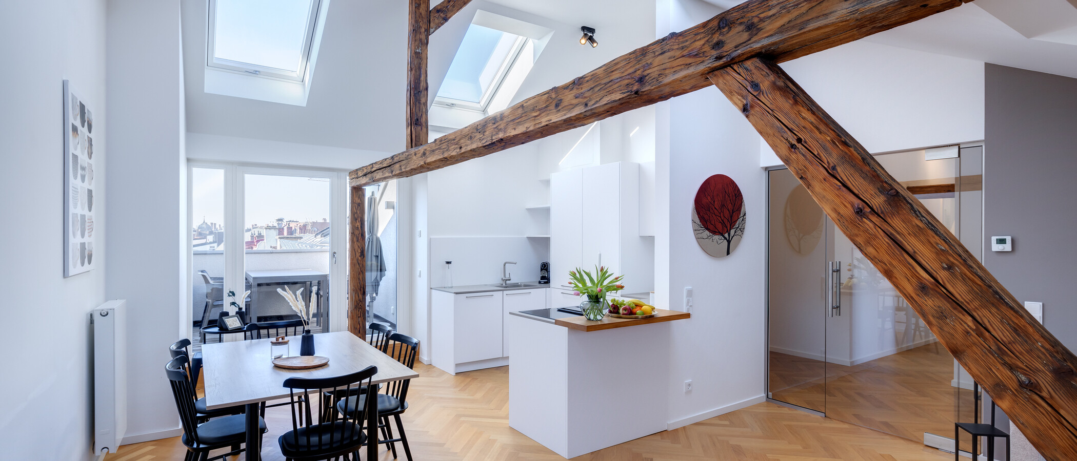 Podkrovní byt München Glockenbachviertel 01 Obývací prostor 12963