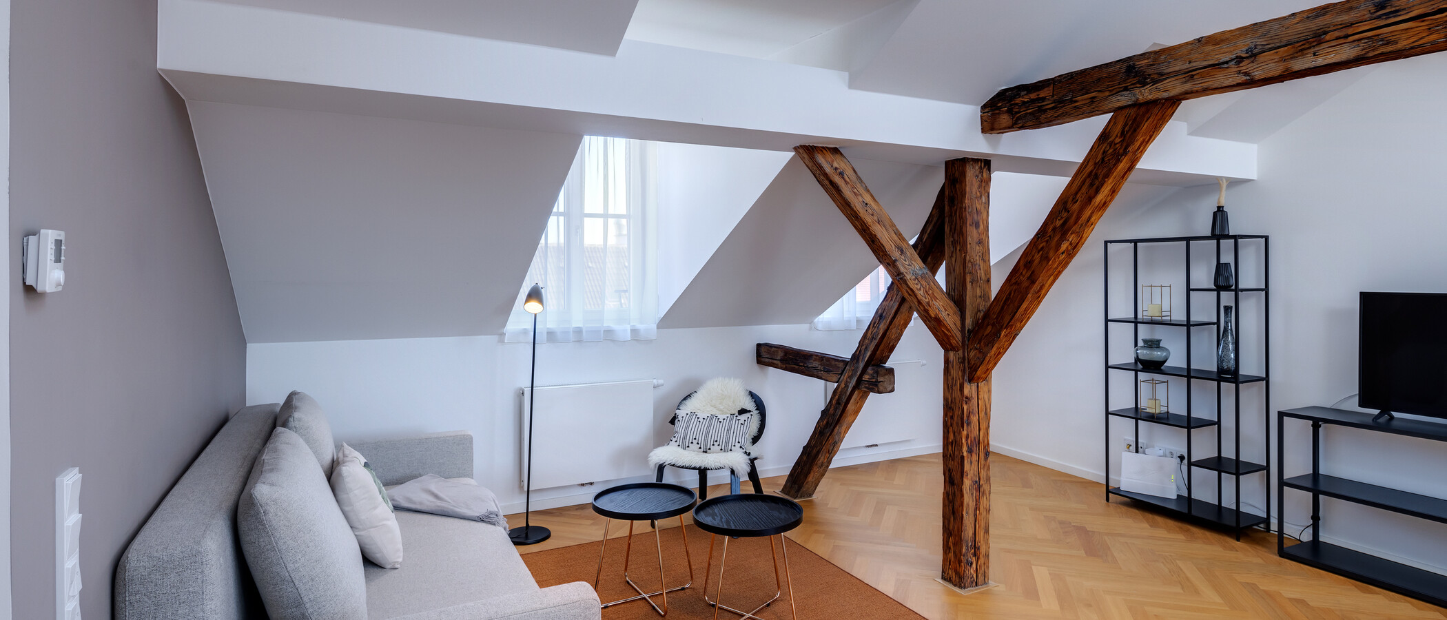 Podkrovní byt München Glockenbachviertel 05 Obývací prostor 12963