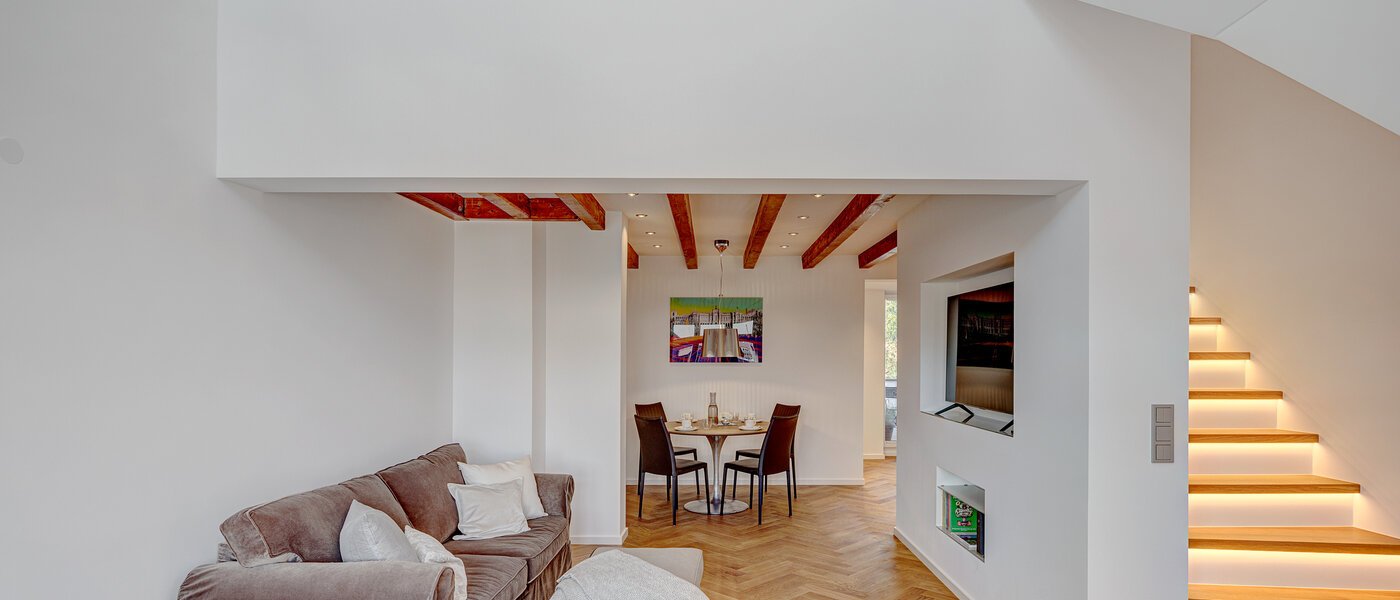 Maisonette lakás München Neuhausen 04 Nappali 13127