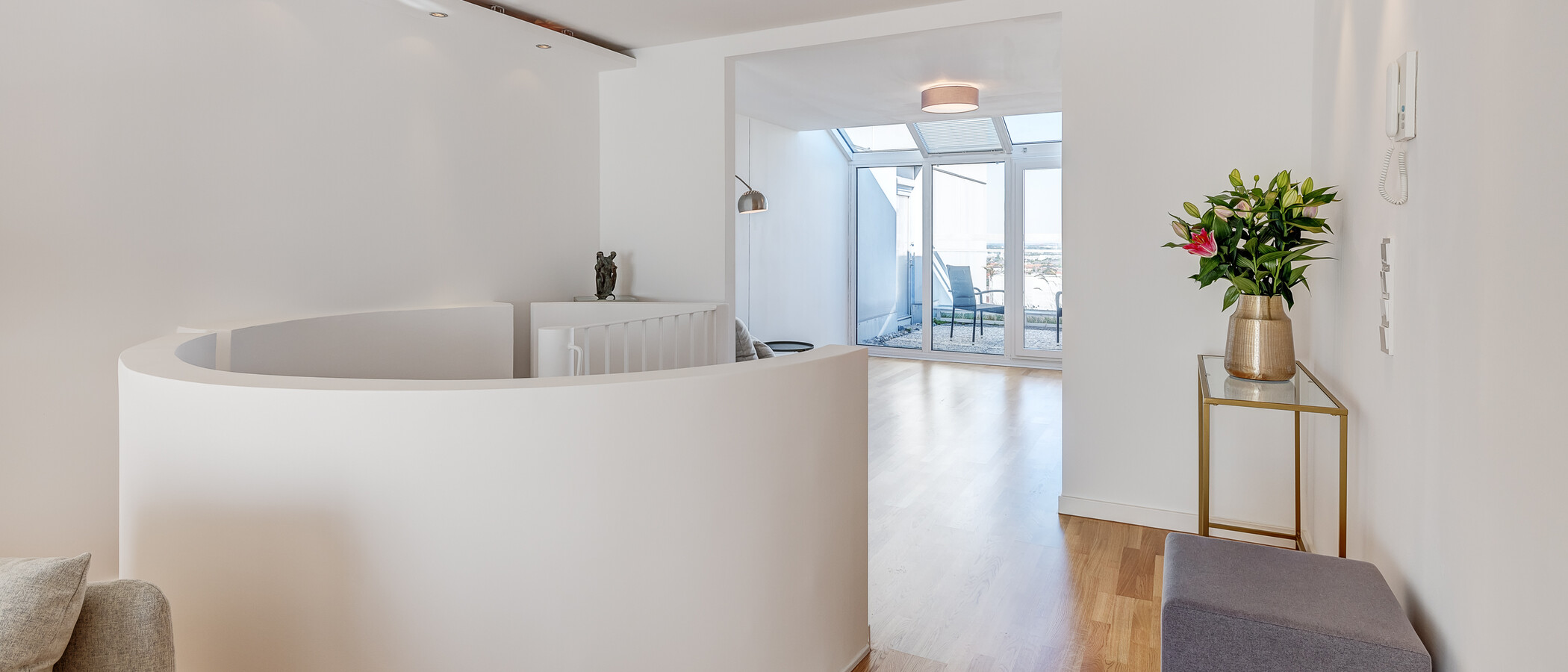 Maisonette lakás München Olympiadorf 04 Nappali 13150