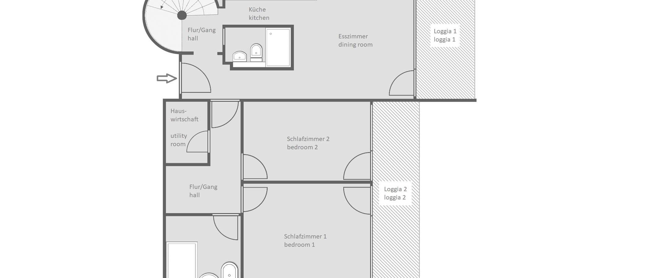 Maisonette lakás München Olympiadorf 01 Alaprajz 13150